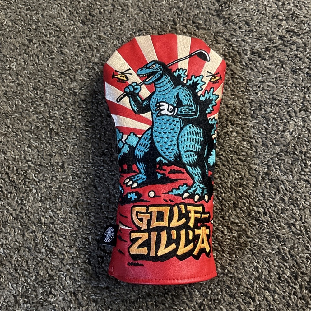 BirdieBoss "Golf Zilla" Driver Headcover Red Embroidered
